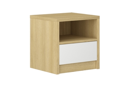 Noční stolek z szuflada London - Bílá alpská / Dub linberg