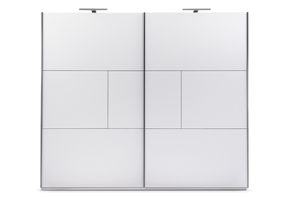 moderní Skříň s posuvnými dveřmi dvoudveřová Nimes 250 cm - Bílá