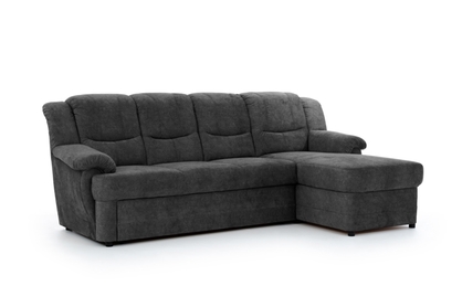 Rohová sedací souprava pravá strana do obývacího pokoje Belluno Mini - šedý Salvador 15 Anthracite