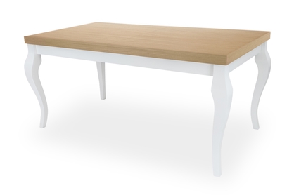 Stůl rozkladany w drewnianej okleinie 160-200 Fiorini na drewnianych nogach - buk / biale Nohy