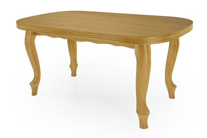 Stôl rozkladany w drewnianej okleinie 140-180 Ludwik na drewnianych nogach - Dub