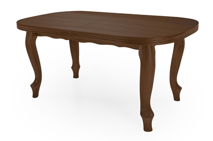 Stôl rozkladany w drewnianej okleinie 160-240 Ludwik na drewnianych nogach - Orech