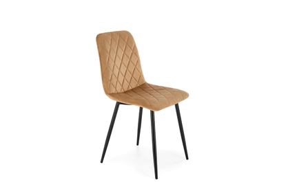 Čalúnená stolička Tasco - béžový zamat / čierne nohy