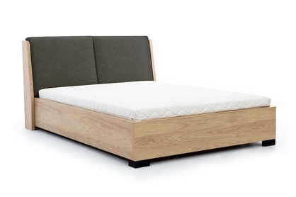 postel do ložnice 160x200 Modello s úložným prostorem na posciel - Dub hikora / grafit