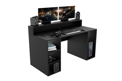 Písací stôl gamingowe Demin z policami - Čierny 