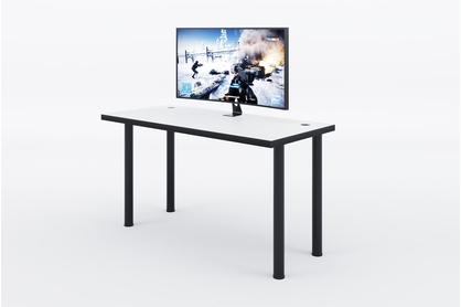 Písací stôl gamingowe Lamit 135 cm z regulacja wysokosci - biela / čierny 