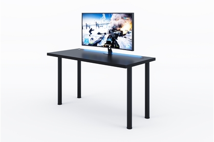 Písací stôl gamingowe Lamit 135 cm z regulacja wysokosci oraz tasma LED - Čierny 