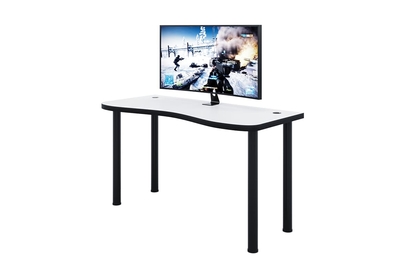 Písací stôl gamingowe Alin 135 cm z regulacja wysokosci - biela / čierny 