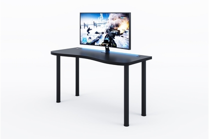 Písací stôl gamingowe Alin 135 cm z regulacja wysokosci oraz tasma LED - Čierny