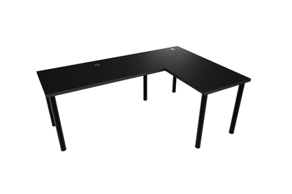 Písací stôl gamingowe Nelmin 200 cm na kovových nohách pravý - Čierny 