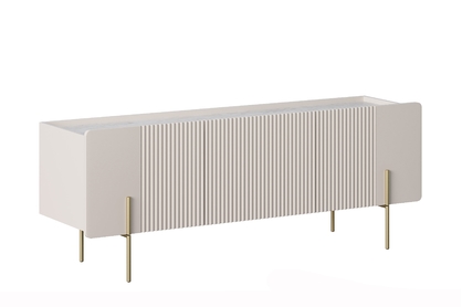 TV stolek Malmi 150 cm - kašmír / crema bianca / zlaté nohy