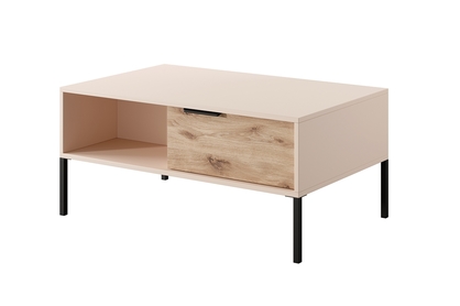 Konferenční stolek Lomin z szuflada i wneka 100 cm - Béžová / Dub viking