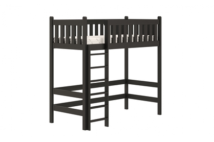 postel vyvýšená postel dřevěná Swen ZP 008 - Černý, 80x160