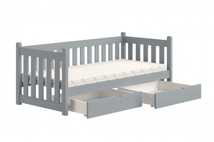 postel přízemní drewniane Swen DP 001 - šedý, 70x140