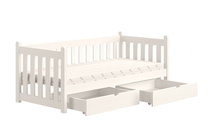 postel přízemní drewniane Swen DP 001 - Bílý, 70x140