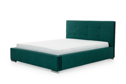 Elderio háloszobai ágy, tárolokkal  - 160x200 cm - hidrofób zöld Velúr Monolith 37