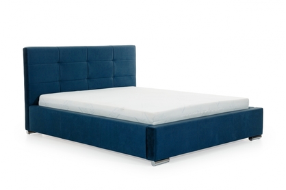 čalouněné postel do ložnice Elderio - tmavě modrý samet hydrofobowy Monolith 77, 140x200