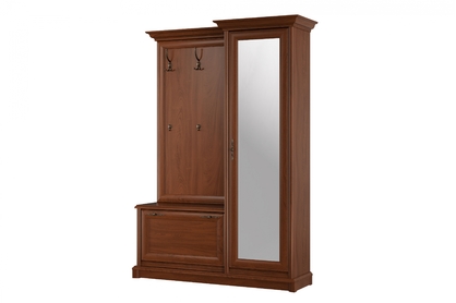 Sonata előszobai ruhásszekrény, tükörrel, jobb oldali - 150 cm - nemes gesztenyefa