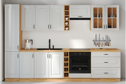 Komplet kuchyňského nábytku Estella 315cm - Dub artisan / biely mat
