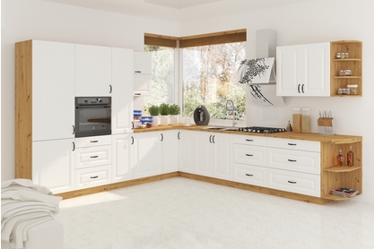 Komplet kuchyňského nábytku Estella 310x340cm - Dub artisan / biely mat