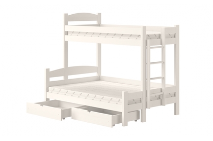 postel patrová  s zásuvkami Lovic pravá - Bílý, 80x200/120x200 