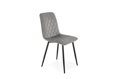 Čalúnená stolička Tasco - sivý zamat / čierne nohy