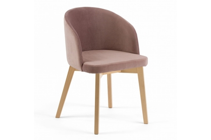židle čalouněné Nerevio z drewnianymi nogami - Solo 254 / brudny Růžová / Nohy buk