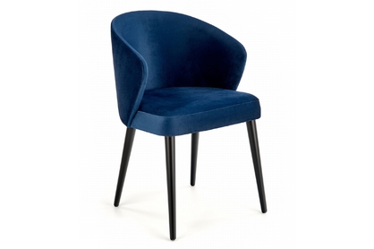 židle čalouněné Alagon z drewnianymi nogami - Monolith 77 / samet / Námořnická modrá / černé Nohy