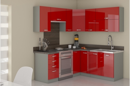 Komplet nábytku kuchynského Rossi 190x170cm - Červený lesk