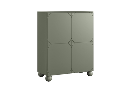 Vysoká komoda Sonatia II 120 cm s 2 skrytými zásuvkami – olivová