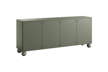 Komoda Sonatia II 200 cm na kulovitých nožkách - olivová