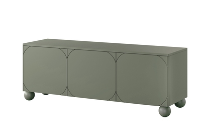 TV stolek Sonatia II 150 cm na kulovitých nožkách - olivový