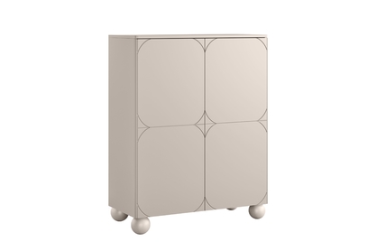 Vysoká komoda Sonatia II 120 cm s dvoma dverami a dvoma skrytými zásuvkami - kasmír