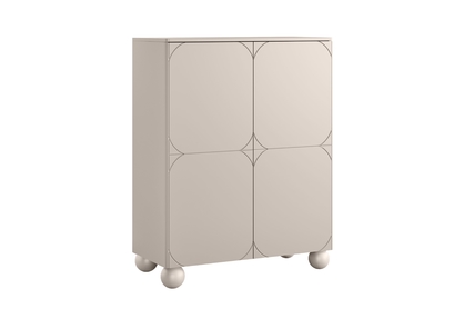 Vysoká komoda Sonatia II 120 cm se dvěma skrytými zásuvkami - kašmír