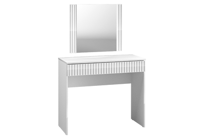 Toaletní stolek Inga 01 z szuflada i zrcadlem 92 cm - Bílý lesk