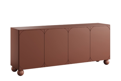 Štvordverová komoda Sonatia II 200 cm - burgund / nohy guľaté