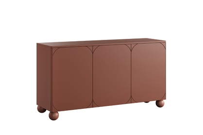 Trojdverová komoda Sonatia II 150 cm - burgund / guľové nohy