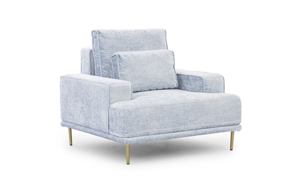 Pihenő fotel a nappaliba Nicole - kék szenil Miu 2052, Lábak arany 