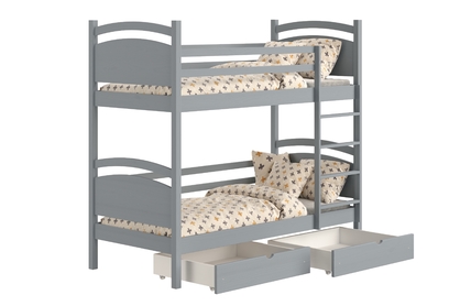 Patrová postel Pinoki - šedý, 80x160