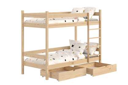 postel dzieciece patrová  s zásuvkami Fabrio - Borovice, 80x160