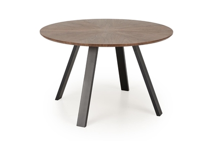 Okrúhly stôl Danilo 120 cm - orech / čierne nohy