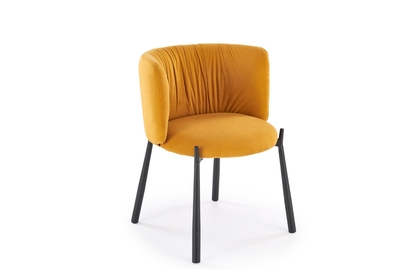 Jedálenská stolička K531 - horčicová zamat Mavel 68 / čierny nožičky