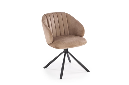 Čalúnená otočná stolička K533 - cappuccino zamat Havana 39 / čierne nohy