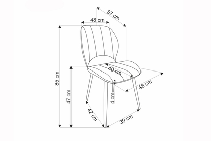 Jídelní židle K538 - popelavý samet Bluvel 14 / černé nohy