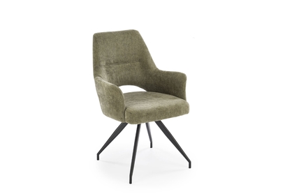 Otočená čalúnená stolička Rivo - olivový šenil Odin 77