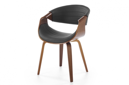 Dřevěná jídelní židle K544 - Eko-kůže černá / ořech