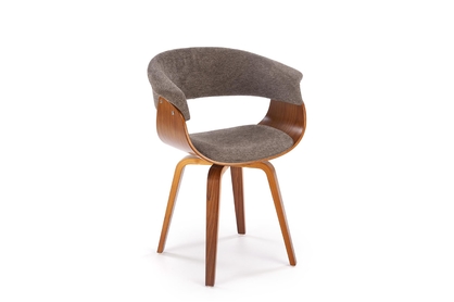 Čalouněná židle Fioren - šedý šenil Aragon 97 / ořech