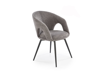 Čalouněná otočná židle Mobo - popelavý šenil Odin 15 / černé nohy