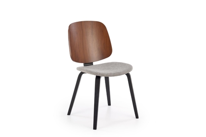 Dřevěná jídelní židle K563 - ořech / popelavá / černá