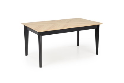 Stůl Edmondo 160-240x90 cm - dub přírodní / černá Nohy
